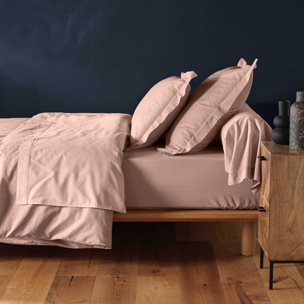 Różowe bawełniane prześcieradło z gumką 180x200 cm Lina – douceur d'intérieur-image-2