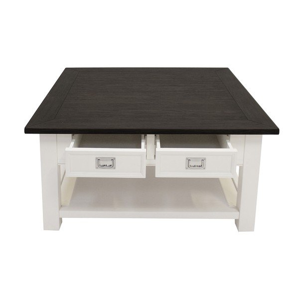 Biały stolik Canett Skagen, 4 szuflady-image-1