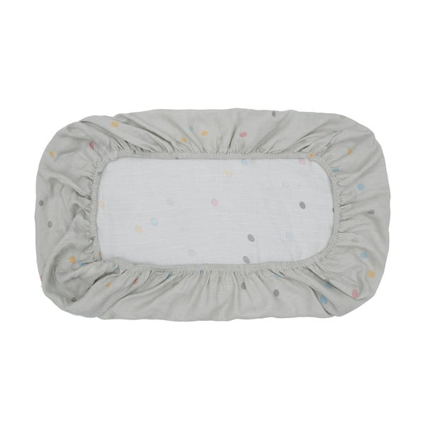 Szare muślinowe prześcieradło dziecięce Kindsgut Dots, 60x120 cm-image-4