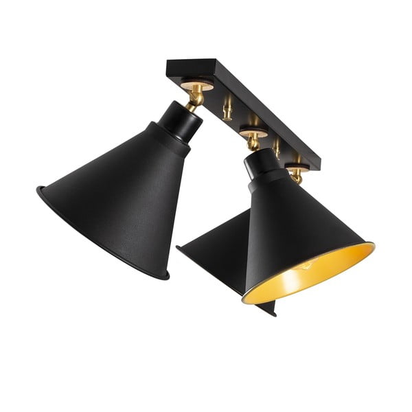 Czarna/w kolorze złota lampa sufitowa z metalowym kloszem ø 20 cm Tramino – Opviq lights-image-2