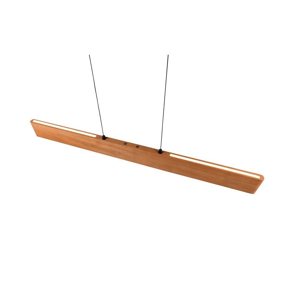 Lampa wisząca LED w naturalnym kolorze z drewnianym kloszem Edgewood – Trio (zdjęcie 5)
