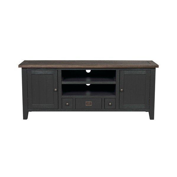 Ciemnoszara drewniana szafka pod TV Rowico Nottingham, dł. 160 cm-image-1