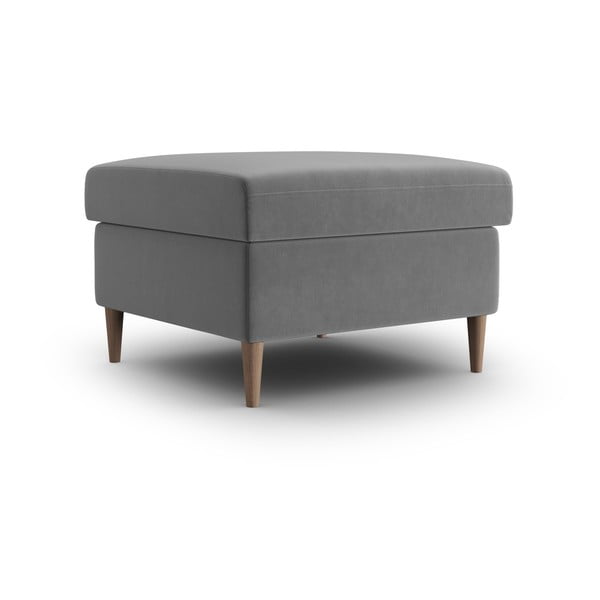 Jasnoszary aksamitny podnóżek Kyoto – Cosmopolitan Design-image-1