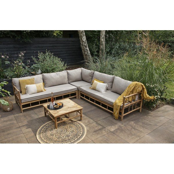 Narożny zestaw ogrodowy z bambusu Exotan-image-1