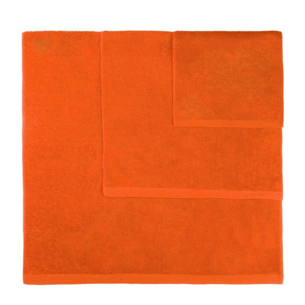 Komplet 3 pomarańczowych ręczników Artex Alfa