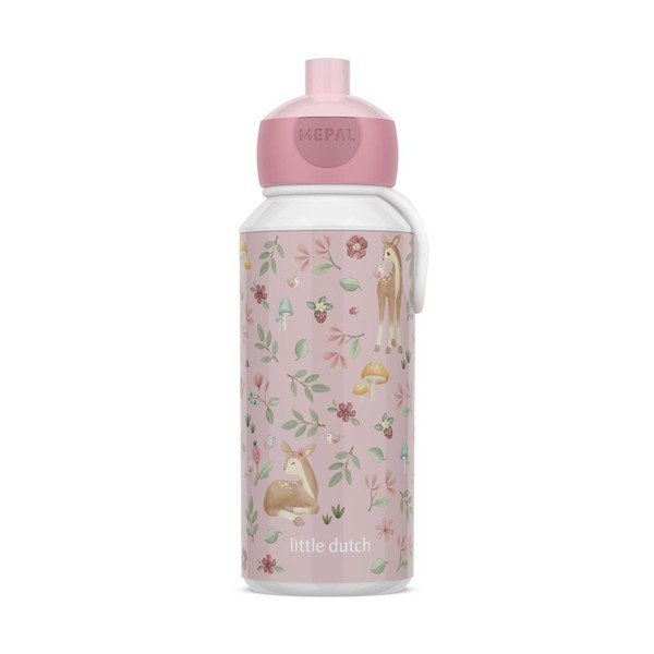 Jasnoróżowa plastikowa butelka dla dzieci 400 ml Fairy Garden – Mepal