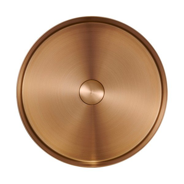 Okrągła umywalka ze stali nierdzewnej w kolorze miedzi ø 38 cm Aurum – Sapho-image-2