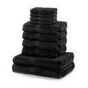 Komplet 10 czarnych ręczników DecoKing Marina Black