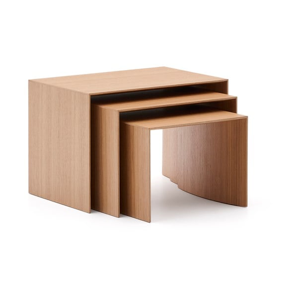 Stoliki w dekorze dębu zestaw 3 szt. 40x60 cm Litto – Kave Home