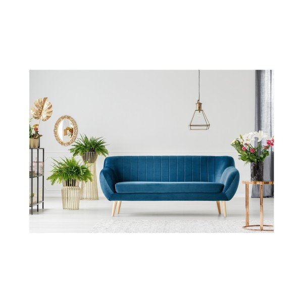 Niebieska sofa 3-osobowa Mazzini Sofas Benito-image-3