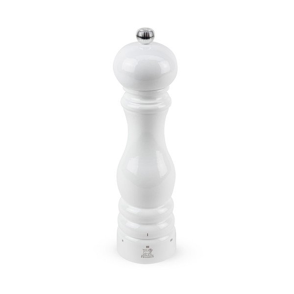 Biały młynek do soli z drewna bukowego Peugeot Paris, wys. 22 cm