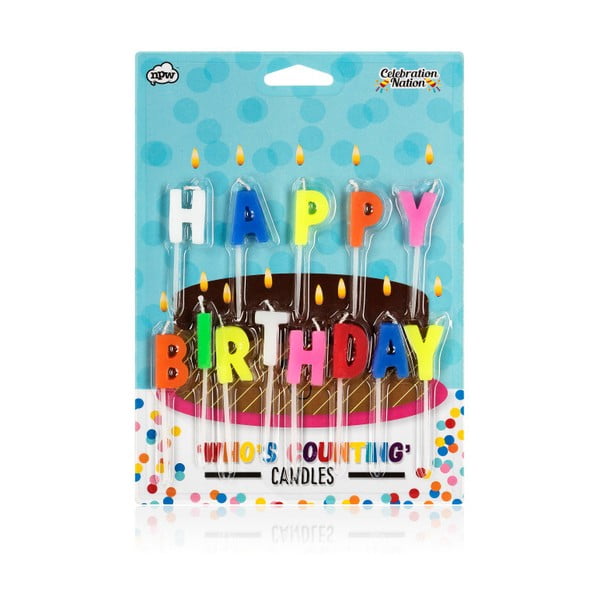 Zestaw 13 urodzinowych świeczek na tort NPW Happy Birthday