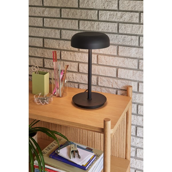 Czarna lampa stołowa LED ze ściemniaczem (wysokość 37 cm) Velo – Hübsch-image-2