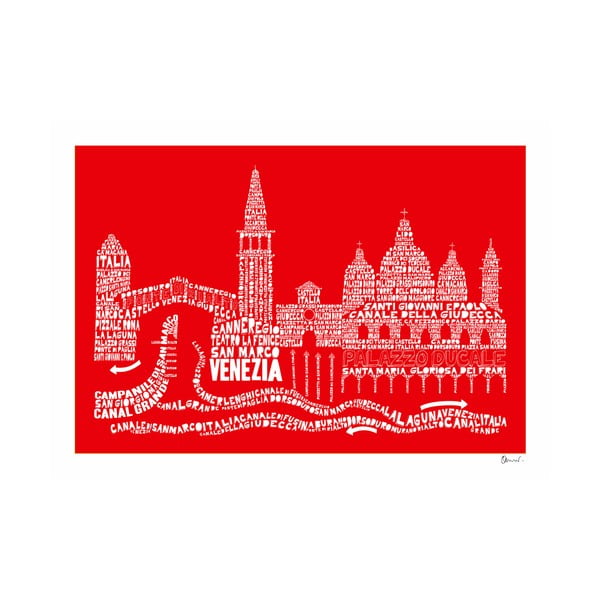 Plakat Venezia Red&White, 50x70 cm
