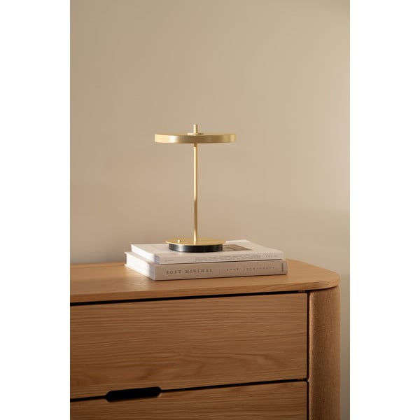 Jasnożółta metalowa lampa stołowa LED z metalowym kloszem (wysokość 31 cm) Asteria Move – UMAGE-image-1