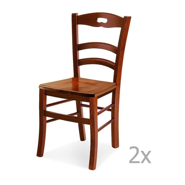 Zestaw 2 krzeseł drewnianych Castagnetti Noce