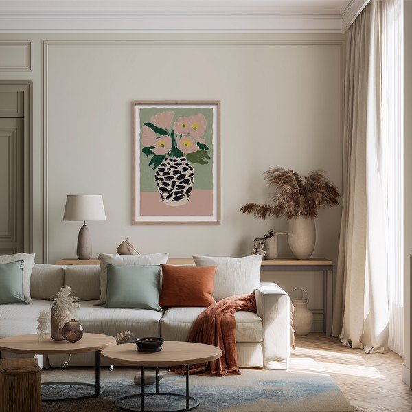 Obraz drukowany z ramą w zestawie 50x70 cm Spotted Vase – Styler-image-1