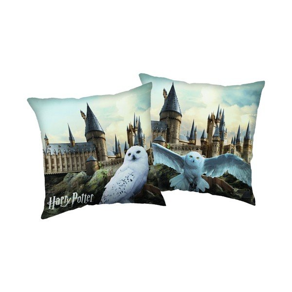 Poduszka dziecięca z mikropluszu 40x40 cm Harry Potter Hedwig – Jerry Fabrics