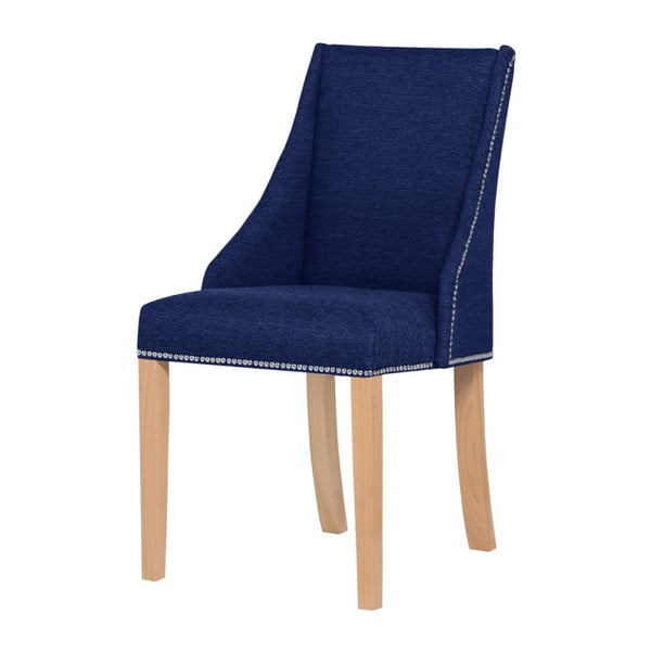 Niebieskie krzesło z brązowymi nogami Ted Lapidus Maison Patchouli