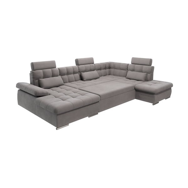 Szary rozkładany narożnik ze schowkiem (prawostronny/w kształcie litery U) Merkur – Ropez-image-2