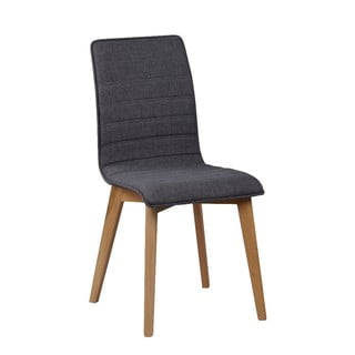 Ciemnoszare krzesło do jadalni z brązowymi nogami Rowico Grace