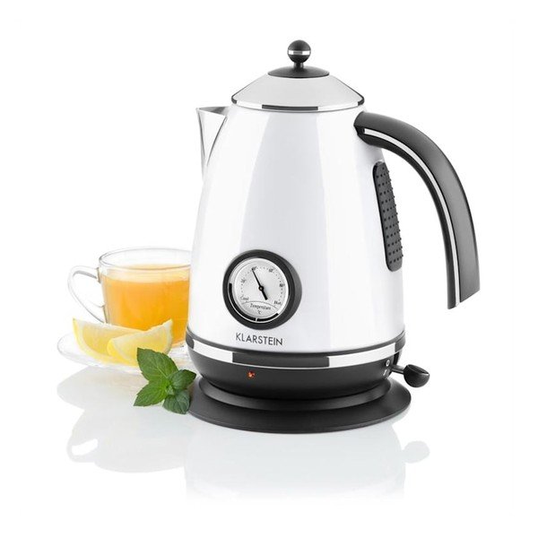 Biały czajnik elektryczny Klarstein Aquavita Chalet-image-2