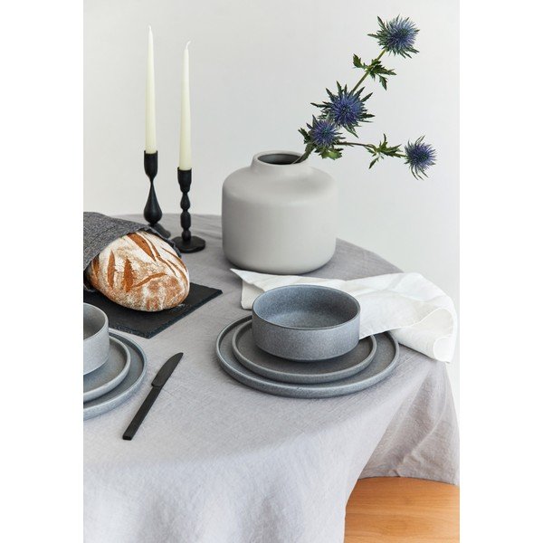 18-częściowy zestaw szarych naczyń z kamionki Bonami Selection Malia-image-2