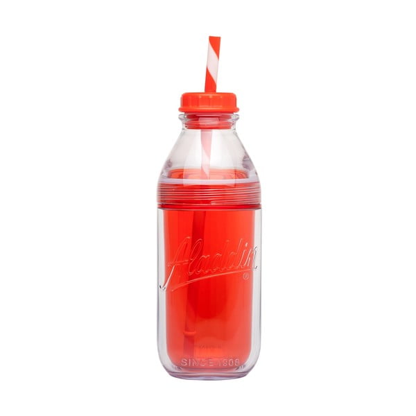 Butelka na wodę Aladdin ze słomką 470 ml, czerwona