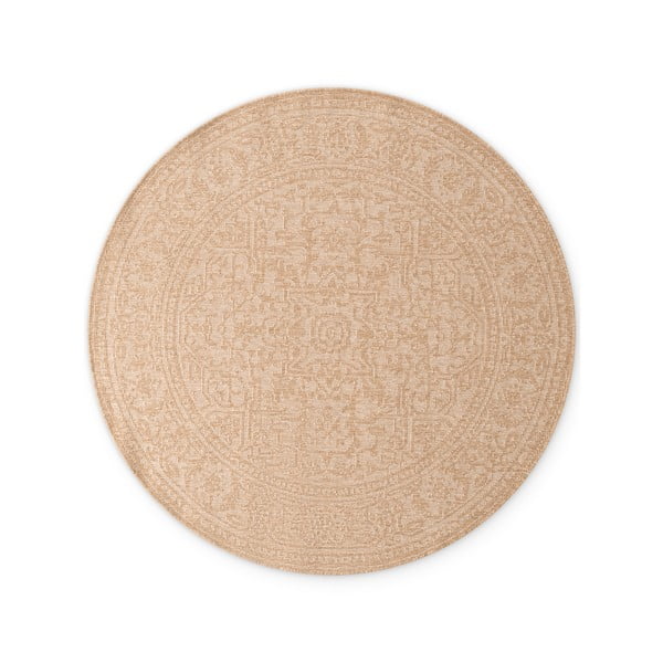 Okrągły dywan odpowiedni na zewnątrz w beżowo-śmietankowym kolorze ø 160 cm Duet Kona – NORTHRUGS