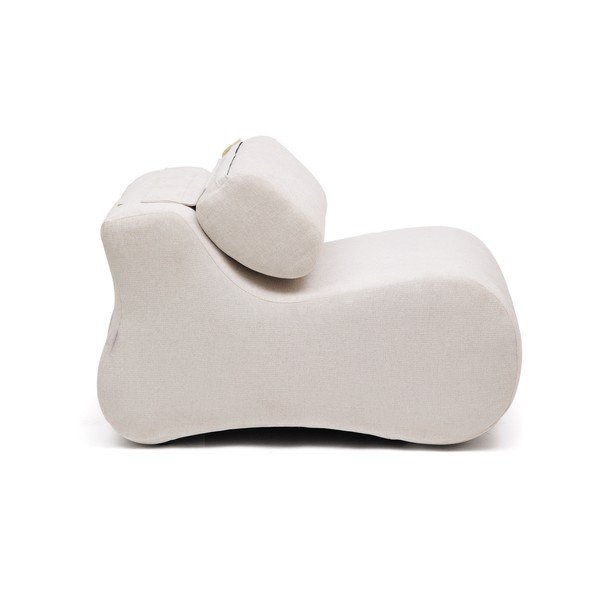 Biało-jasnoróżowy fotel z tkaniny szenilowej Club – Kave Home-image-1