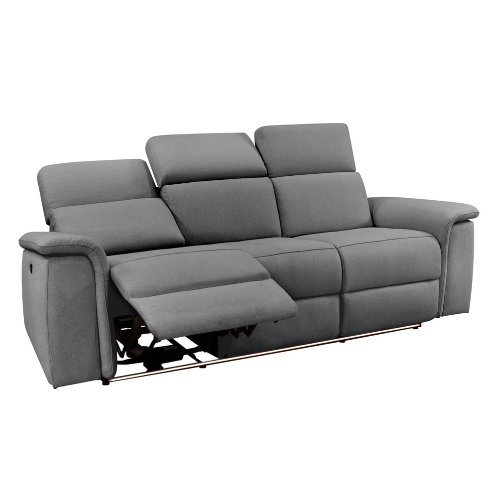 Szara skórzana sofa 211 cm Pareli – Støraa (zdjęcie 5)