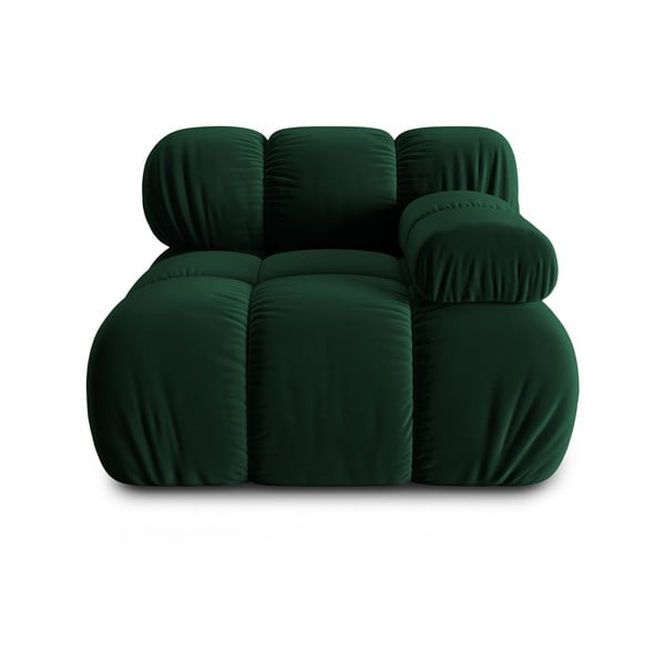 Zielony aksamitny moduł sofy (prawostronny) Bellis – Micadoni Home