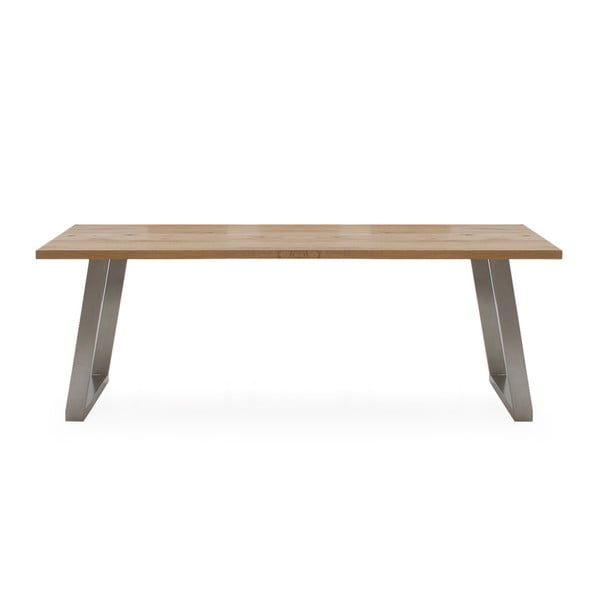 Stół do jadalni z metalu i drewna dębowego VIDA Living trier, dł. 2,1 m