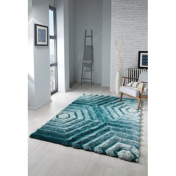 Niebieskozielony dywan Flair Rugs Hexagon Duck, 80x150 cm-image-1