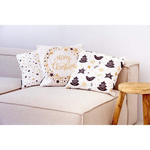 Poszewka na poduszkę ze świątecznym motywem 45x45 cm Golden Stars – Butter Kings-image-3