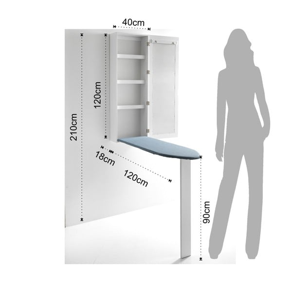 Składana wisząca deska do prasowania z lustrem Tomasucci Pratiko-image-3