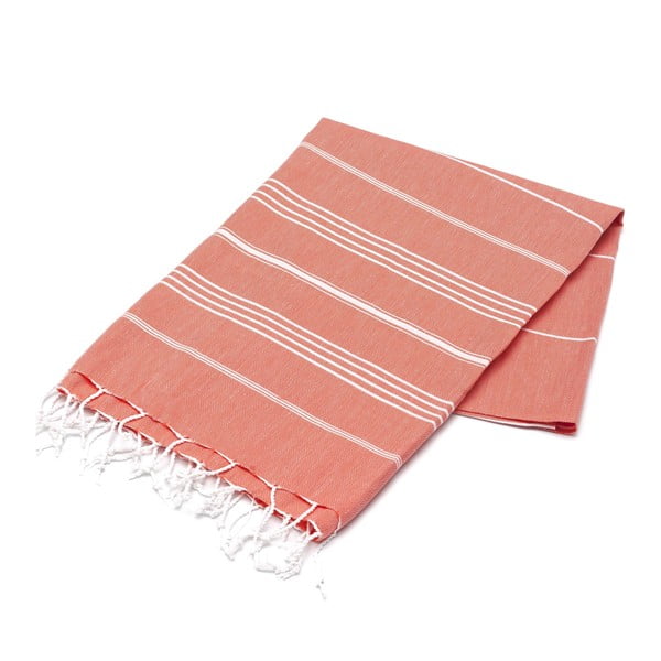 Ręcznik hammam American Stripes Coral, 100x180 cm