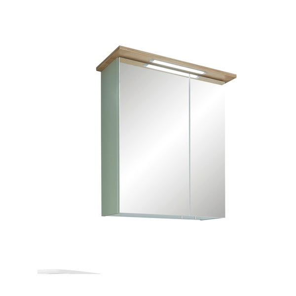 Zielona wisząca szafka łazienkowa z lustrem 60x72 cm Set 963 – Pelipal-image-2