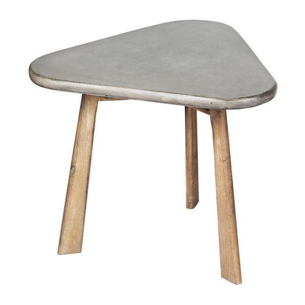 Stolik z drewna akacjowego i betonowym blatem a'miou home Tria'tri, wys. 45 cm