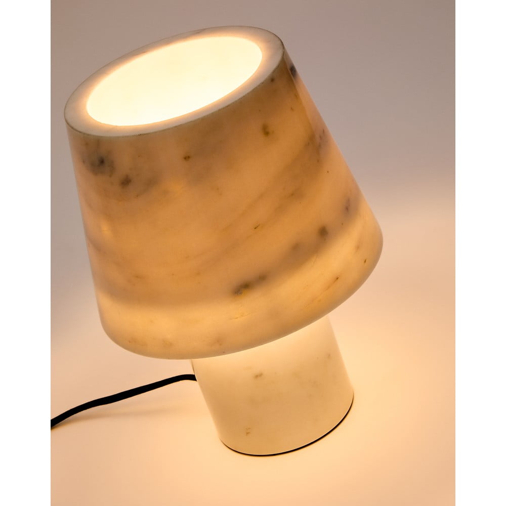 Marmurowa lampa stołowa w kolorze kości słoniowej z marmurowym kloszem (wysokość 27 cm) Alaro – Kave Home (zdjęcie 3)