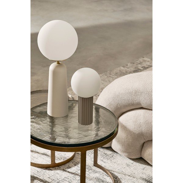 Biała metalowa lampa stołowa ze szklanym kloszem (wysokość 51 cm) Delphine – Bizzotto-image-1