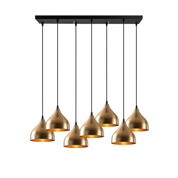 Lampa wisząca w czarno-złotym kolorze z metalowym kloszem Tattoo – Opviq lights-image-2