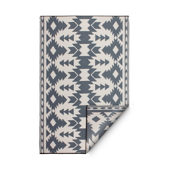 Szary dwustronny dywan zewnętrzny z tworzywa z recyklingu Fab Hab Miramar Gray, 150x240 cm