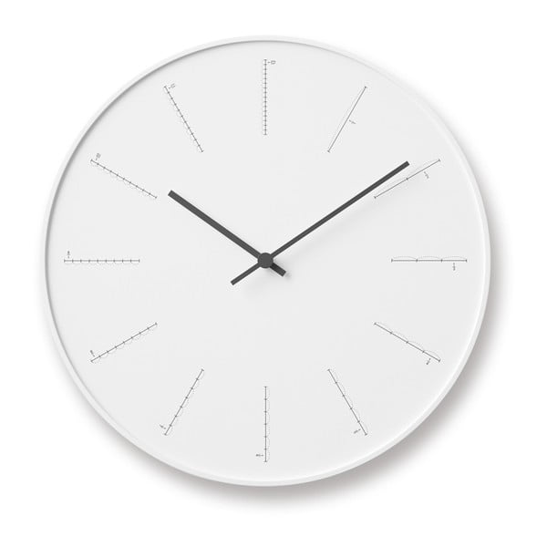 Biały zegar Lemnos Clock Divide, ⌀ 29 cm