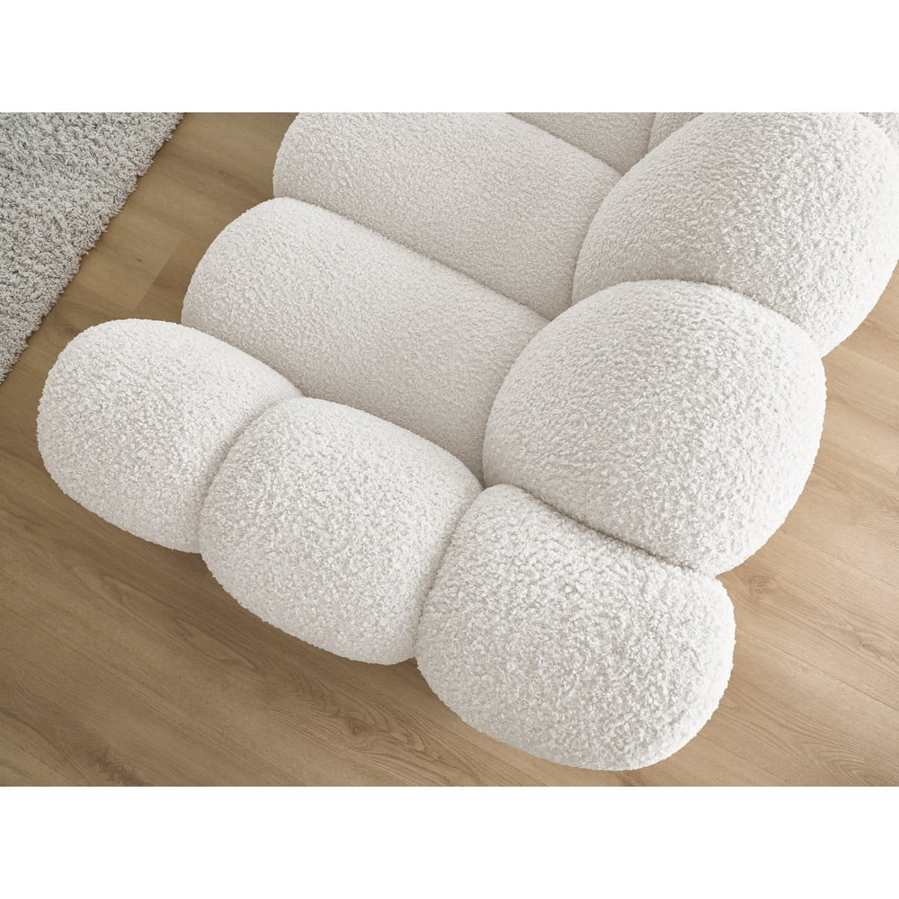 Biała sofa z materiału bouclé 232 cm Hippolyte – Bobochic Paris (zdjęcie 4)