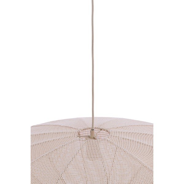 Kremowa lampa wisząca z tekstylnym kloszem Satilla – Light & Living-image-2