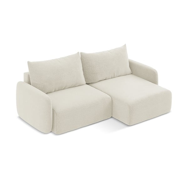 Kremowy rozkładany/ze schowkiem narożnik (prawostronny) Kalena – Makamii-image-3