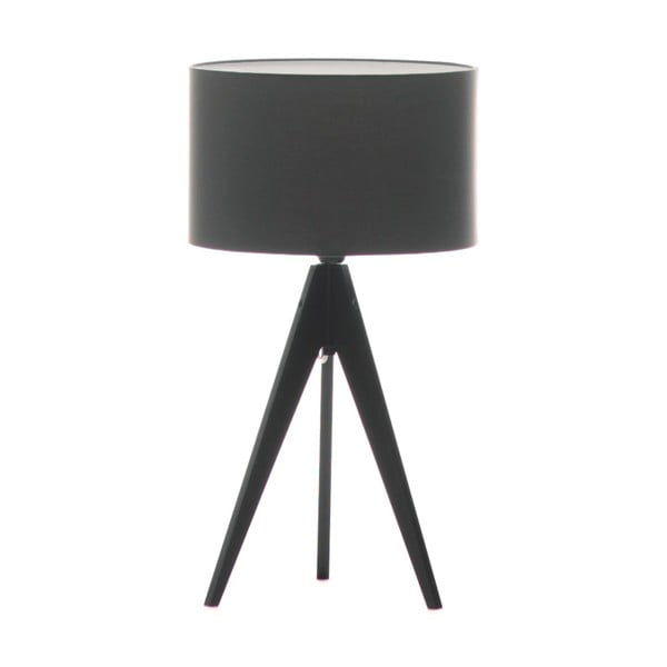 Ciemnoszara lampa stołowa 4room Artist, czarna lakierowana brzoza, Ø 33 cm