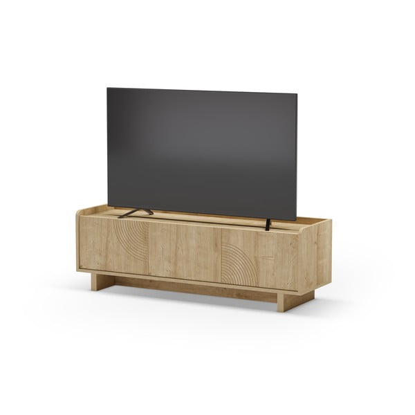 Szafka pod TV w dekorze dębu w naturalnym kolorze 140x45x40 cm Daira – Marckeric-image-3