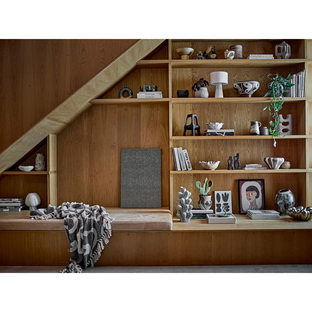 Czarno-beżowy koc z bawełny z recyklingu 130x160 cm Salobre – Bloomingville (zdjęcie 5)